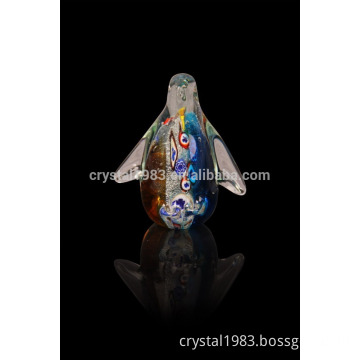 2016 Green Cute Glass Penguin Animal Arts Figurine